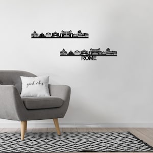 Rome Skyline Wood Wall Art - Rome Gift - Skyline Art - No City Name - Wood Wall Art