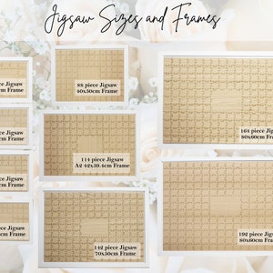 Jigsaw Guestbook Personalised with Sign Framed or Unframed Signature Freehand Style Wedding Puzzle Guestbook image 9