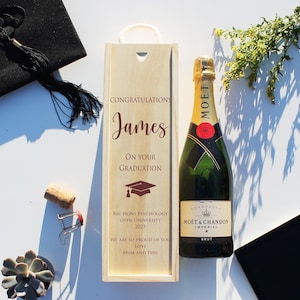 Personalisierte Abschluss Flasche Geschenkbox Individuelle Verlobungsgeschenk vorhanden Personalisierte Verlobung Champagner Hochzeit Flasche Box Geschenke