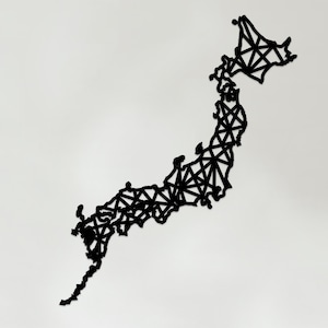Geometrische Japan Kunst - Hölzerne Land Wandkunst - Japan Geschenk
