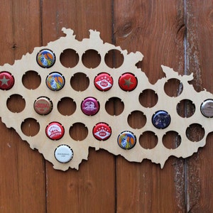 Czech Republic Beer Cap Map Bottle Cap Map Collection Gift Art