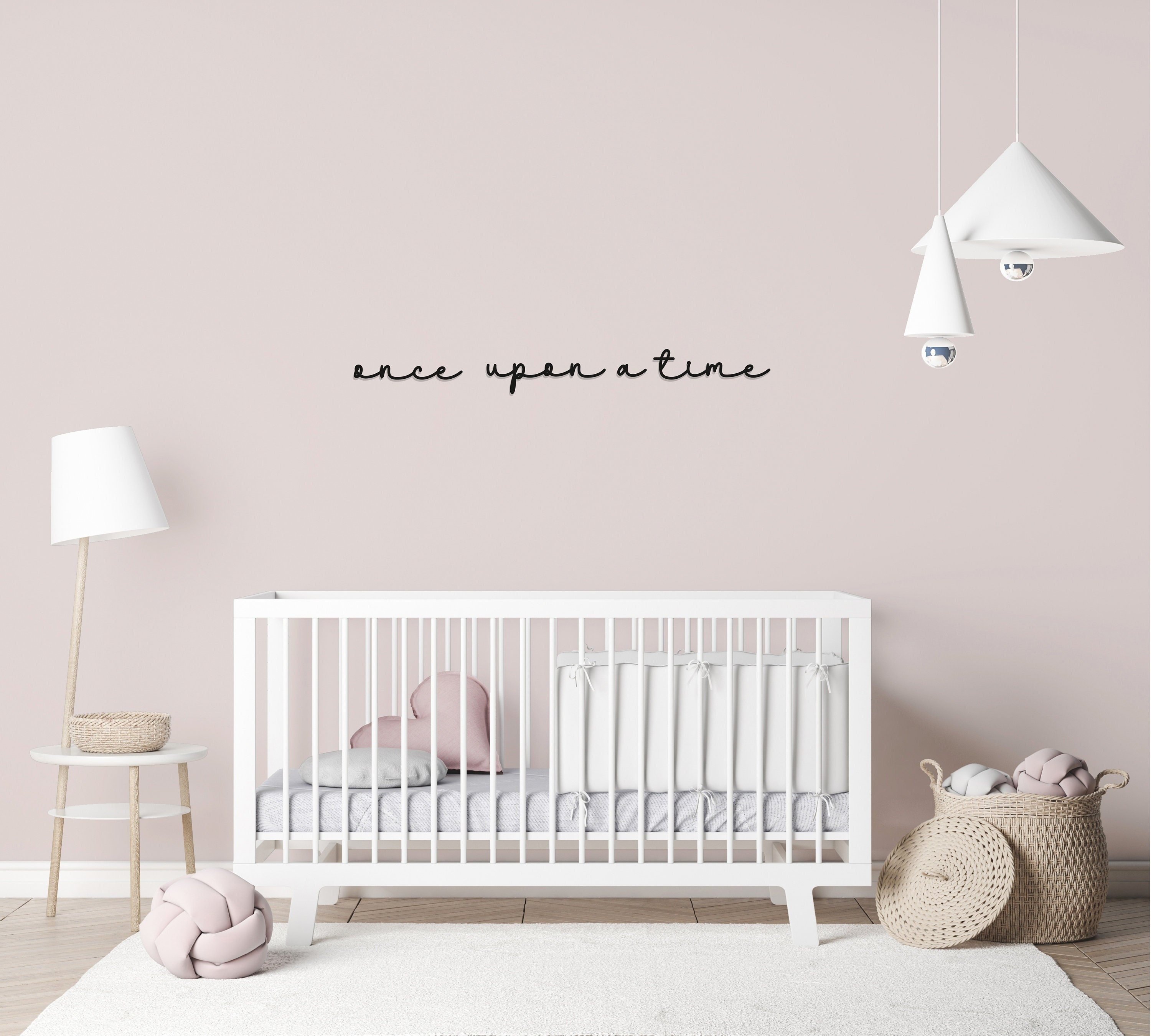 Érase una vez Dormitorio infantil Arte de texto con palabras