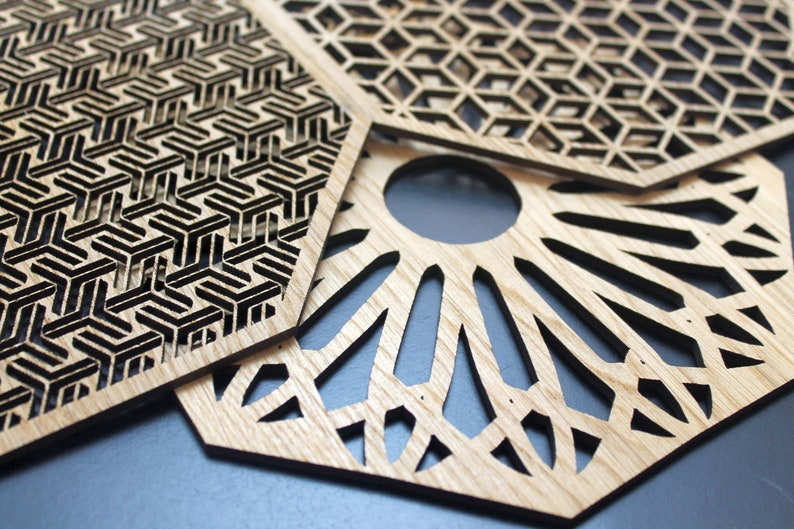 Geometric Delights Placemats Set Laser Cut Set of 4 Etsy