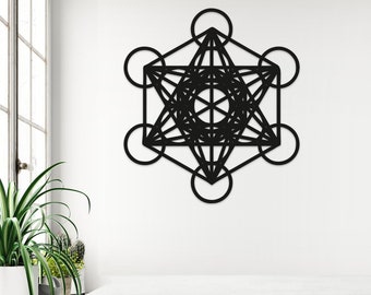 Geometric Metatron's Cube Art - Wooden Laser Cut Wall Art