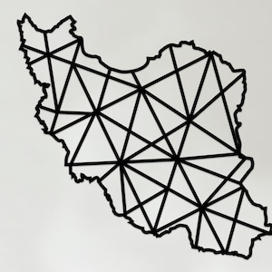 Geometric Iran Art - Wooden Country Wall Art - Iran Gift