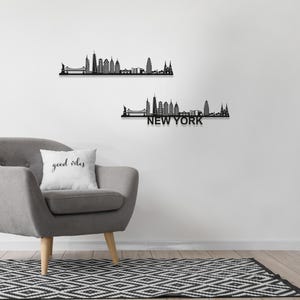 New York Skyline Arte da parete in legno - New York Regalo - Skyline Arte - Arte da parete in legno