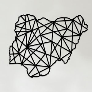 Geometric Nigeria Art - Wooden Country Wall Art - Nigeria Gift