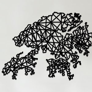 Arte geométrico de Hong Kong - Arte mural rústico de madera - Regalo de Escocia