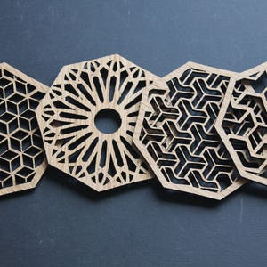 Geometric Delights Laser Cut Coasters Set of 4 zdjęcie 9