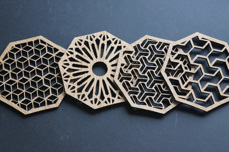 Geometric Delights Laser Cut Coasters Set of 4 zdjęcie 9