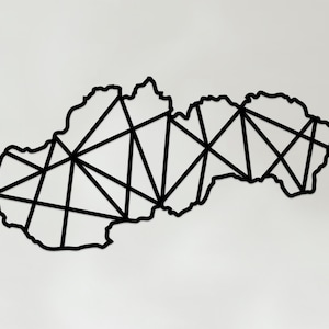 Geometric Slovakia Art - Wooden Country Wall Art - Slovakia Gift
