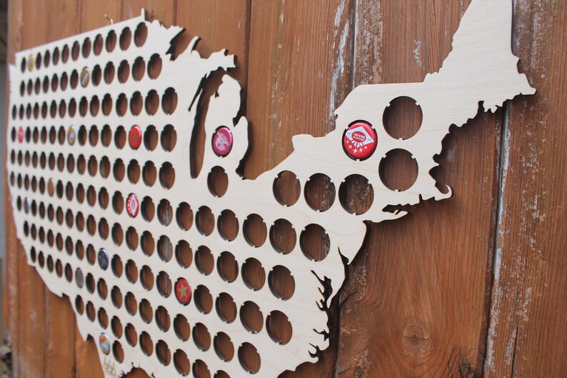 Giant USA Beer Cap Map Large Bottle Cap Holder Etsy Canada