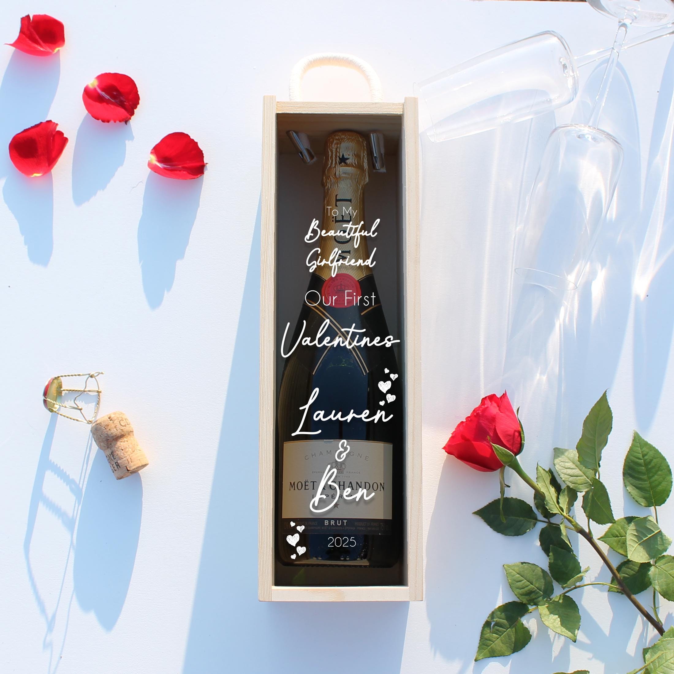 Personalized Valentines Wine Box: Engraved Couples Gift UK
