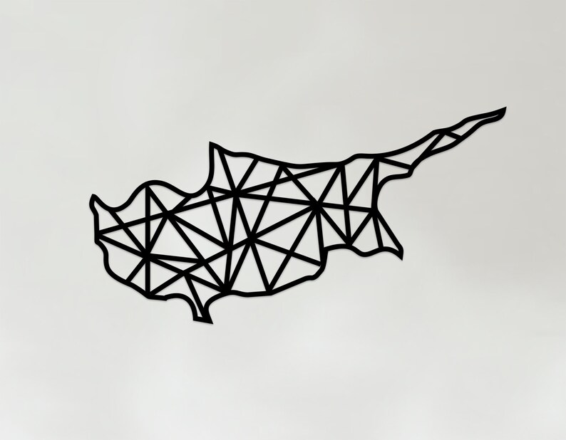 Geometric Cyprus Art Wooden Country Wall Art Cyprus Gift Etsy