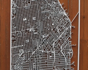 San Francisco Wood Map Laser Cut Street Maps Wooden Map