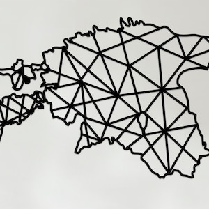 Geometric Estonia Art - Wooden Country Wall Art - Estonia Gift