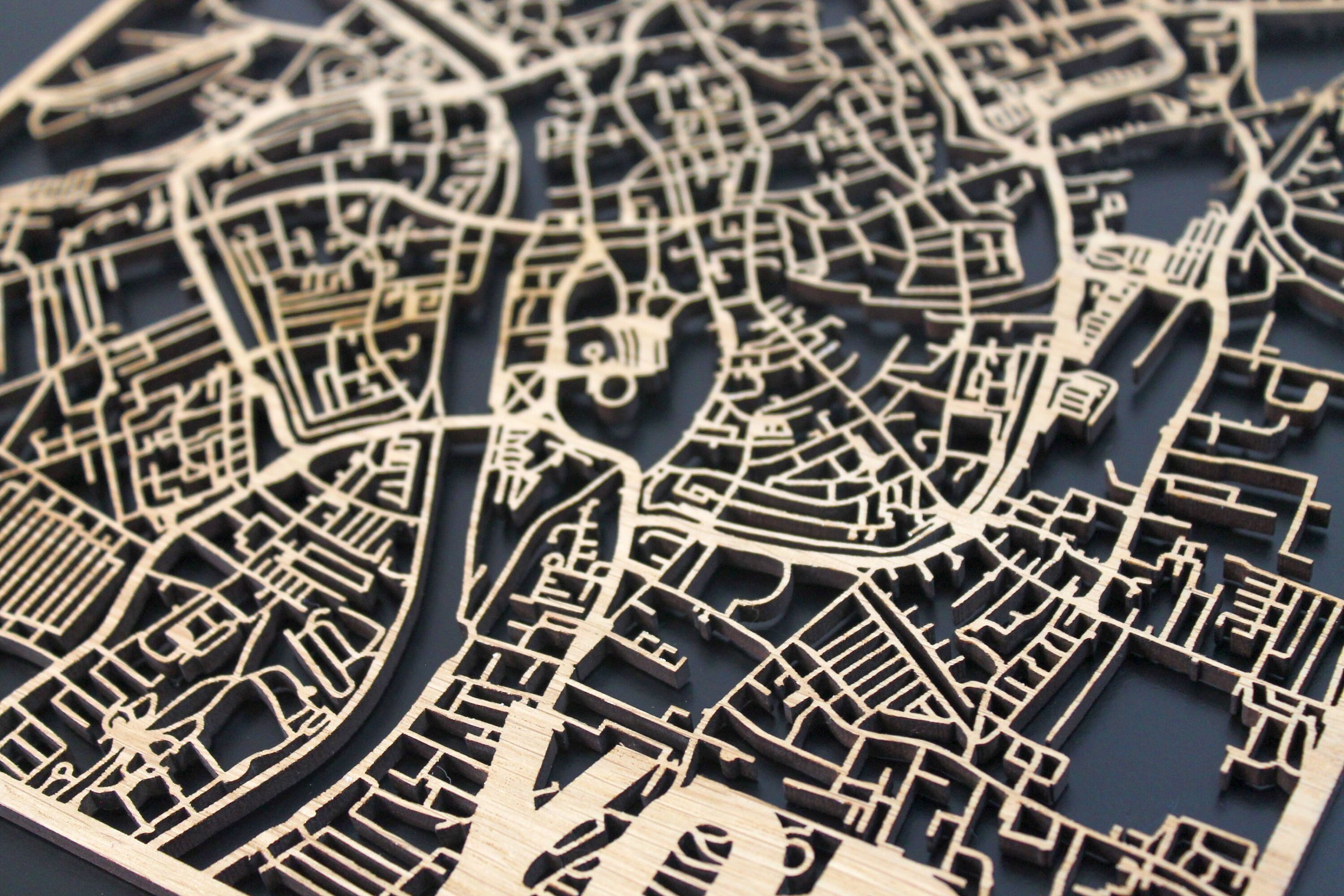 York Laser Cut Street Maps Wooden Map - Etsy UK
