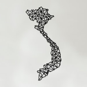 Geometric Vietnam Art - Wooden Country Wall Art - Vietnam Gift