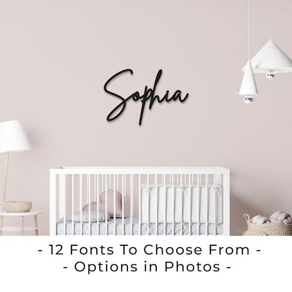 Name Wall Art - Childrens Bedroom - Wooden Word Text Art - Bedroom Art Gift - Choose Your Font