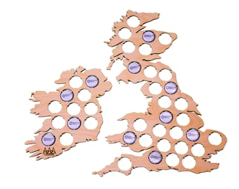UK Beer Cap Map Bottle Cap Holder