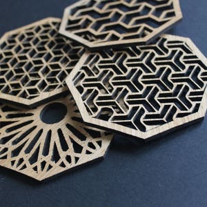 Geometric Delights Laser Cut Coasters Set of 4 image 3
