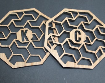 Laser Cut Coasters - Personalised Geometric