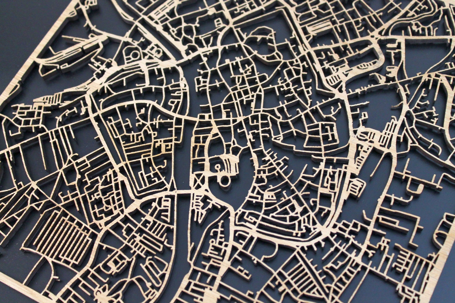 York Laser Cut Street Maps Wooden Map - Etsy UK