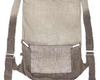 Everyday stylish canvas backpack, gradient grey unisex backpack, lightwight, spacious bag