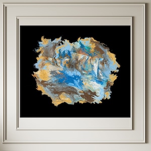 Jerusalem Abstract Wall Art, Kotel Canvas Print, Modern Judaica Painting in Blue and Gold, Spiritual Israeli Art by Ora Nissim
