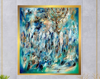 Redemption and the Menorah | Jewish Prayer Art Print | Abstract Beit Hamikdash Canvas | Signed Limited Edition Judaica