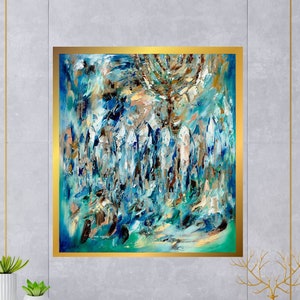 Redemption and the Menorah | Jewish Prayer Art Print | Abstract Beit Hamikdash Canvas | Signed Limited Edition Judaica