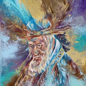 Rabbi Yeshayale of Kerestir Print | Jewish Wall Art for Protection | Judaica Canvas Blessing | Spiritual Decor | Signed Limited Edition