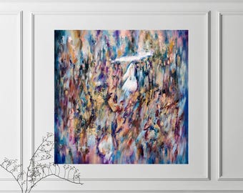 Jewish Wedding Under Chuppah – Abstract Judaica Canvas Wall Art Print