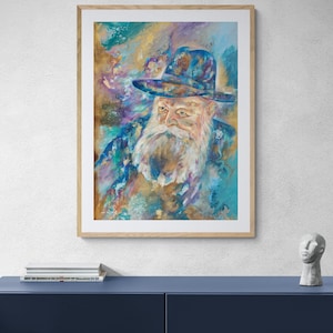 Lubavitcher Rebbe Canvas Print – Jewish Rabbi Wall Art – Chabad Judaica Decor – Spiritual Portrait – Rabbi Gift for Jewish Home
