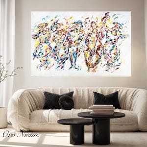 Jewish Klezmer Abstract Art | Hasidic Joy Canvas | Judaica Wall Print | Signed Limited Edition | Colorful Jewish Home Decor