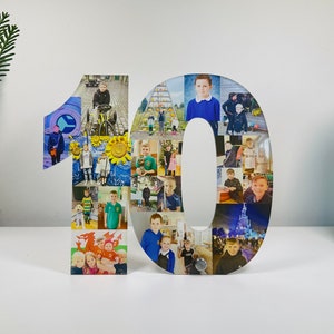 Número de foto acrílica, Collage de fotos, Regalo de cumpleaños, Regalo de fotos, Carta de fotos, Regalo personalizado,