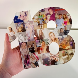 Acrylic Photo Number Collage, Birthday Gift, Photo Gift, Personalised gift,