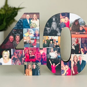Freestanding Double Photo Number, Photo Collage, Birthday Gift, Photo Gift, Photo letter, Personalised gift,