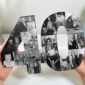 Acrylic Photo Number Collage, Birthday Gift, Photo Gift, Personalised gift,
