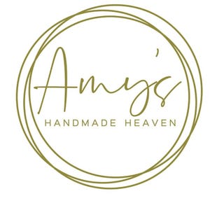 May include: A gold circle logo with the text "Amy's Handmade Heaven" inside.