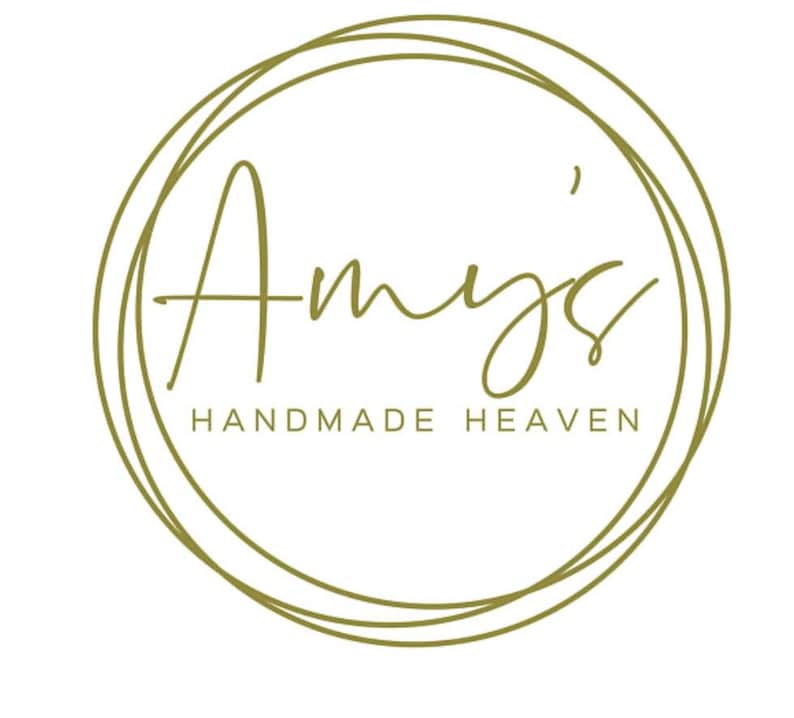 May include: A gold circle logo with the text "Amy's Handmade Heaven" inside.
