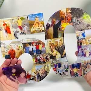 Double Photo Number, Photo Collage, Birthday Gift, Photo Gift, Photo ...