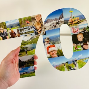 Acrylic Photo Number, Photo Collage, Birthday Gift, Photo Gift, Photo letter, Personalised gift,