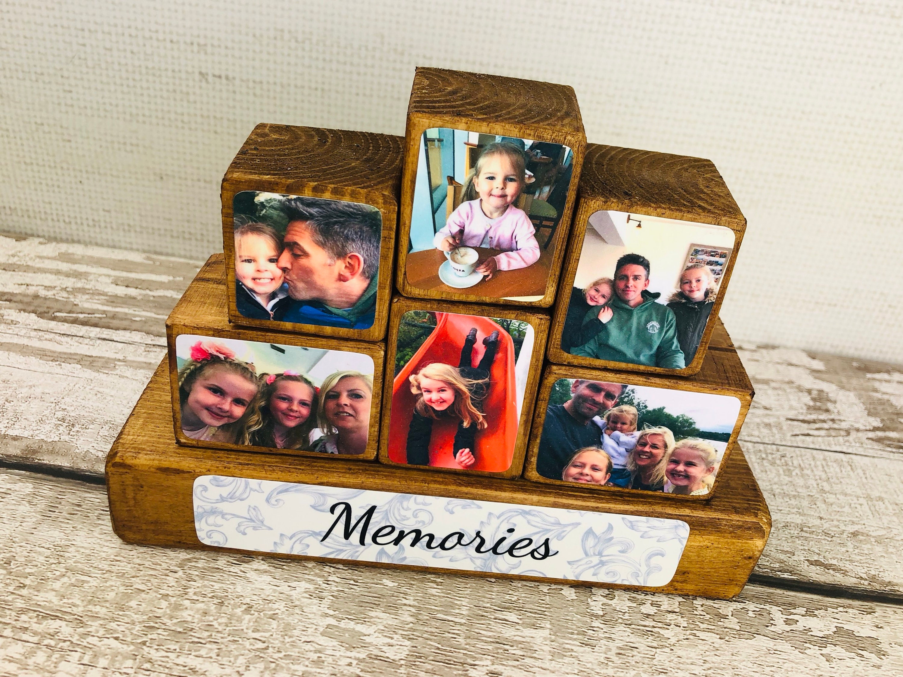 Stacking Photo Blocks Set Photo Gift Wooden Photo Block | Etsy