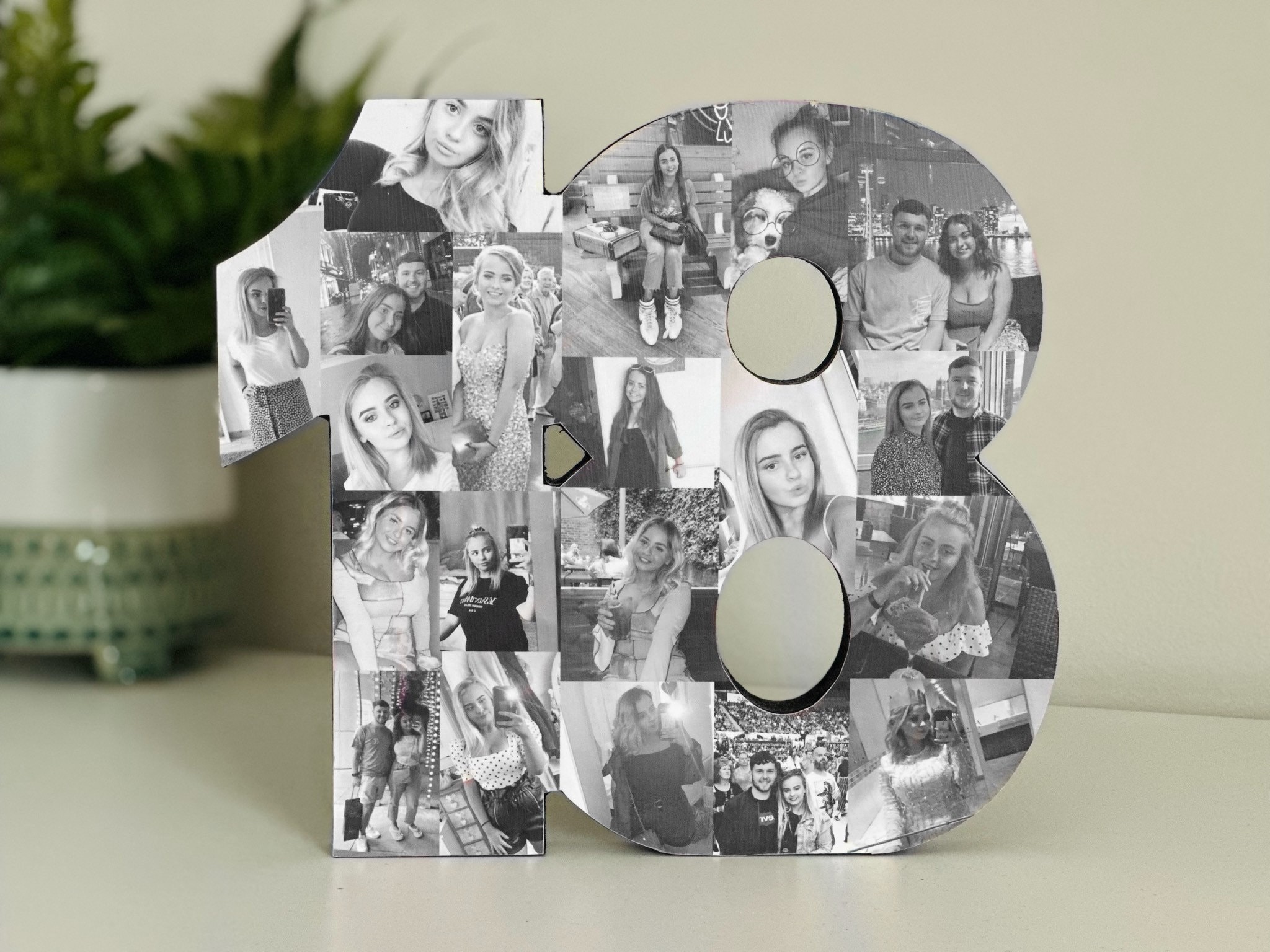 Freestanding Double Photo Number, Photo Collage, Birthday Gift, Photo Gift,  Photo Letter, Personalised Gift, 