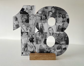18 Number Photo Collage, Photo Gift, 18th birthday gift for girl or boy