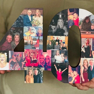 Freestanding Double Photo Number, Photo Collage, Birthday Gift, Photo Gift, Photo letter, Personalised gift, image 4