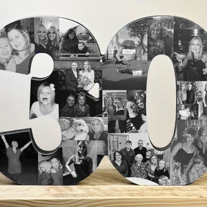 30th Birthday Photo Collage Gift, 30th Wedding Anniversary Gift, 30th gift for her, 30th gift for him, Pearl Wedding, milestone birthday image 1