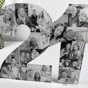 Número de foto, Collage de fotos, Regalo de cumpleaños, Regalo de fotos, Carta de fotos, Regalo personalizado,