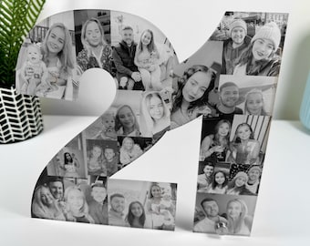 Foto Nummer, Foto Collage, Geburtstagsgeschenk, Foto Geschenk, Foto Buchstabe, personalisiertes Geschenk,